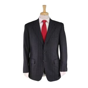 Men's Pinstripe Suit - Black